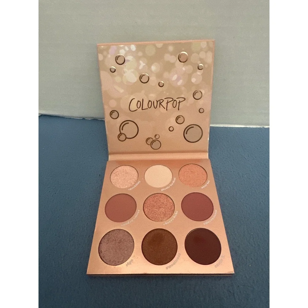 ColourPop By The Rose Pressed Powder Palette 9 Shades Pink Brown Nude Eye Shadow